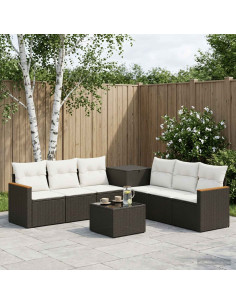 Set di divani 8 pz Nero e Bianco Crema