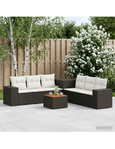 Set di divani 8 pz Nero e Bianco Crema
