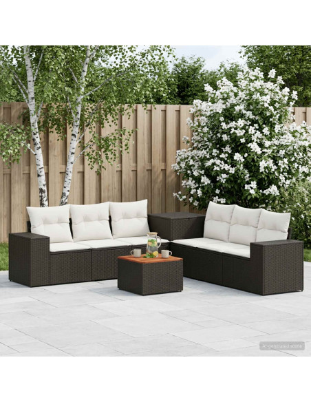 Set di divani 8 pz Nero e Bianco Crema