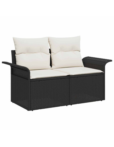 Set di divani 8 pz Nero e Bianco Crema