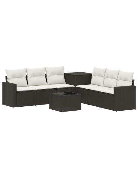 Set di divani 8 pz Nero e Bianco Crema