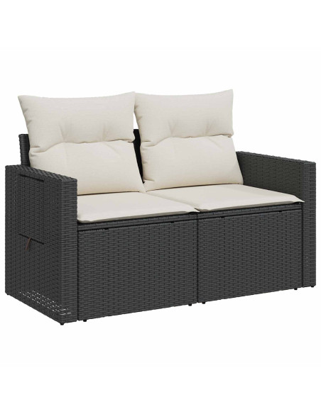 Set di divani 8 pz Nero e Bianco Crema