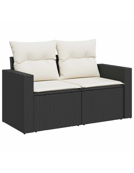 Set di divani 8 pz Nero e Bianco Crema