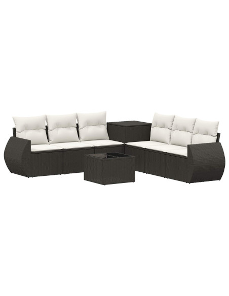 Set di divani 8 pz Nero e Bianco Crema