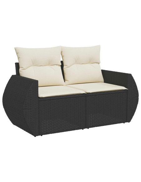 Set di divani 8 pz Nero e Bianco Crema
