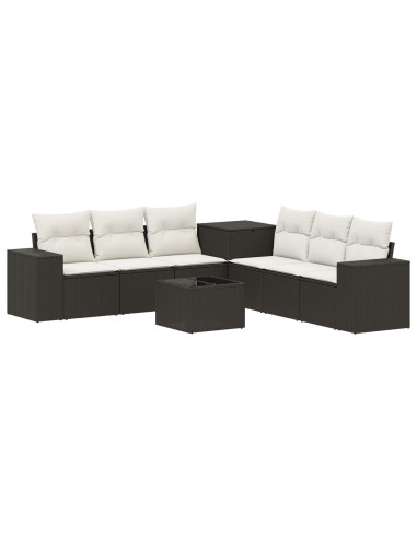 Set di divani 8 pz Nero e Bianco Crema