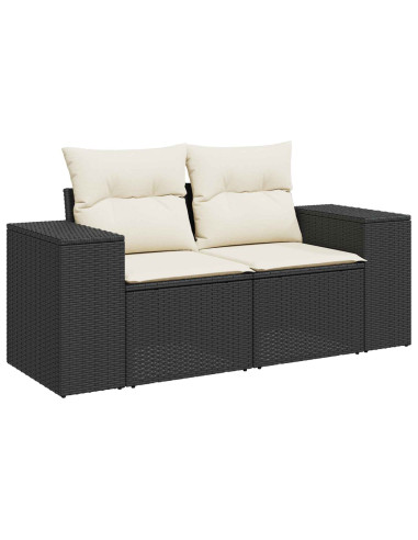 Set di divani 8 pz Nero e Bianco Crema