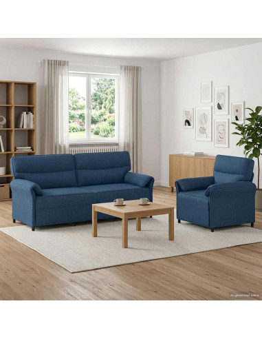 Set di divani 2 pz Blu Tessuto
