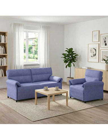 Set di divani 2 pz Blu jeans Tessuto