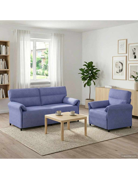 Set di divani 2 pz Blu jeans Tessuto