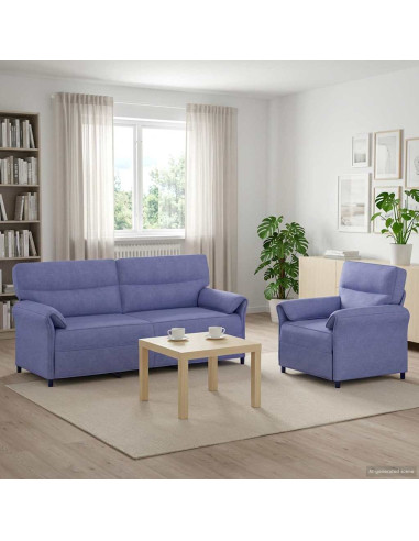 Set di divani 2 pz Blu jeans Tessuto