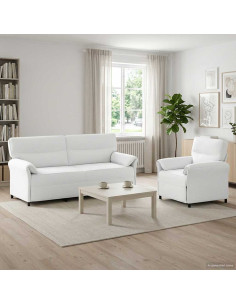Set di divani 2 pz Bianco Tessuto