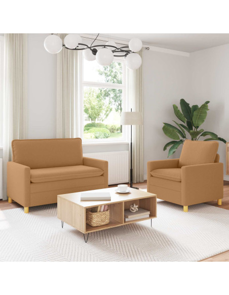 Set di divani 2 pz Beige Tessuto