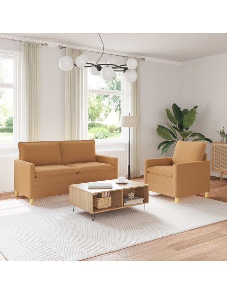 Set di divani 2 pz Beige Tessuto