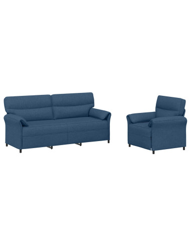 Set di divani 2 pz Blu Tessuto