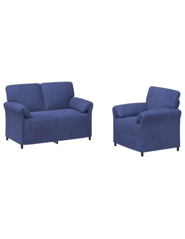 Set di divani 2 pz Blu Polizia Velluto