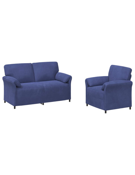 Set di divani 2 pz Blu Polizia Velluto