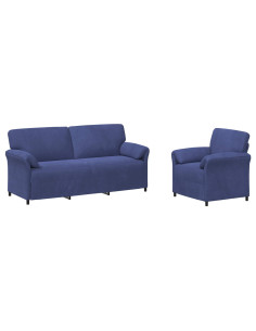 Set di divani 2 pz Blu Polizia Velluto 2