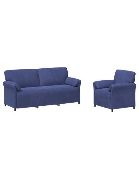 Set di divani 2 pz Blu Polizia Velluto