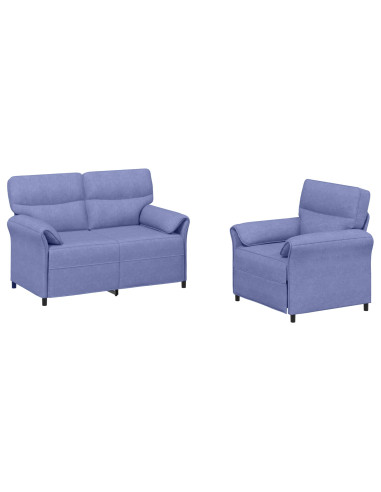 Set di divani 2 pz Blu jeans Tessuto