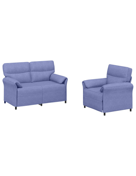 Set di divani 2 pz Blu jeans Tessuto