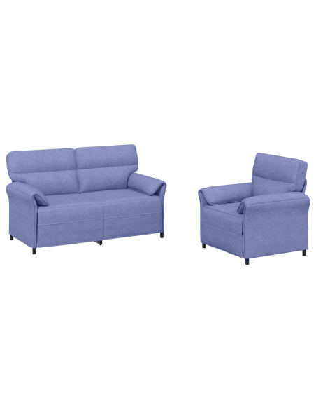Set di divani 2 pz Blu jeans Tessuto