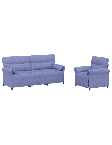Set di divani 2 pz Blu jeans Tessuto