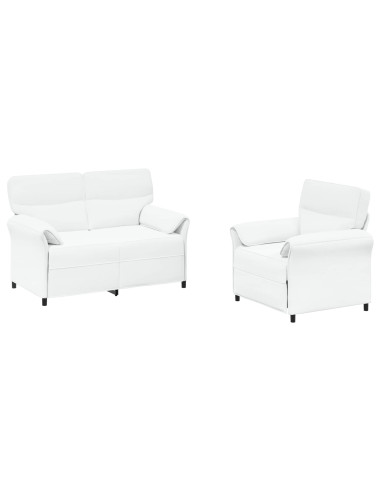 Set di divani 2 pz Bianco Tessuto