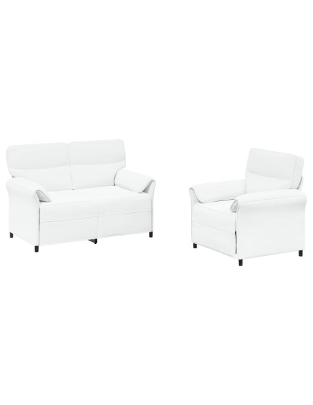 Set di divani 2 pz Bianco Tessuto