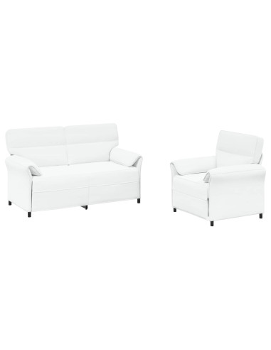 Set di divani 2 pz Bianco Tessuto