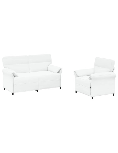 Set di divani 2 pz Bianco Tessuto