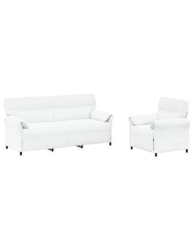 Set di divani 2 pz Bianco Tessuto