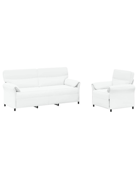 Set di divani 2 pz Bianco Tessuto