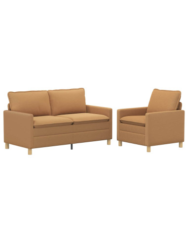 Set di divani 2 pz Beige Tessuto