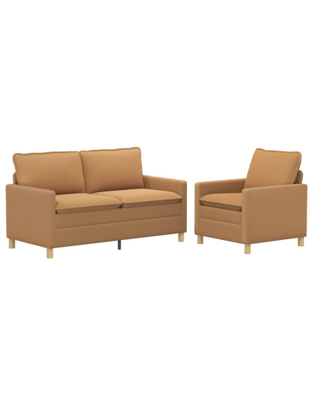 Set di divani 2 pz Beige Tessuto