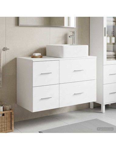 Set di mobili per il bagno 2 pz Bianco Legno ingegnerizzato