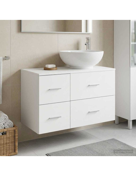 Set di mobili per il bagno 2 pz Bianco Legno ingegnerizzato