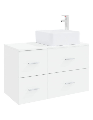 Set di mobili per il bagno 2 pz Bianco Legno ingegnerizzato