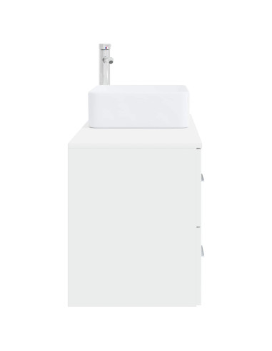 Set di mobili per il bagno 2 pz Bianco Legno ingegnerizzato