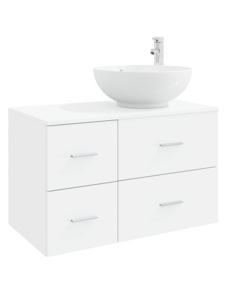 Set di mobili per il bagno 2 pz Bianco Legno ingegnerizzato