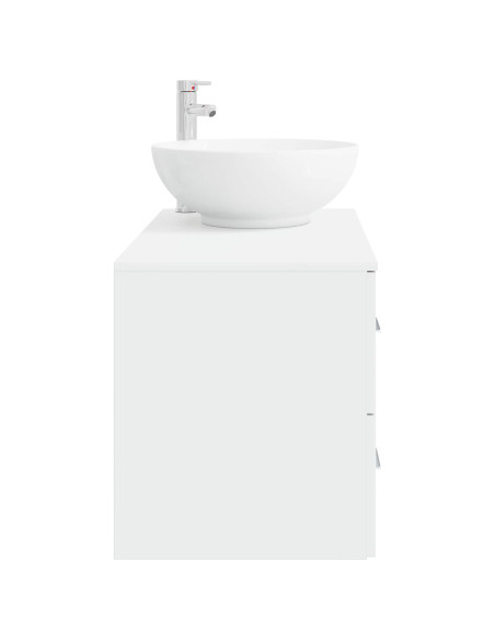 Set di mobili per il bagno 2 pz Bianco Legno ingegnerizzato