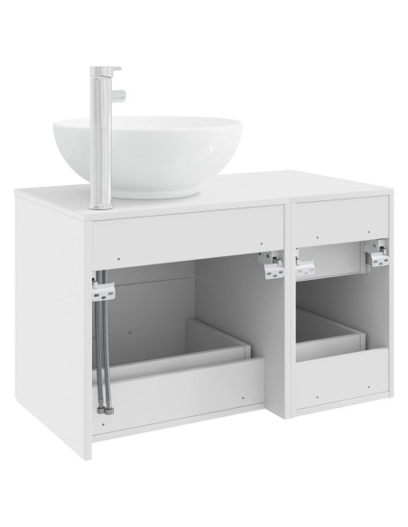 Set di mobili per il bagno 2 pz Bianco Legno ingegnerizzato