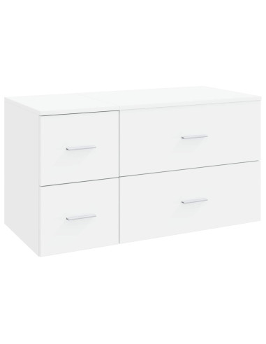 Set di mobili per il bagno 2 pz Bianco Legno ingegnerizzato