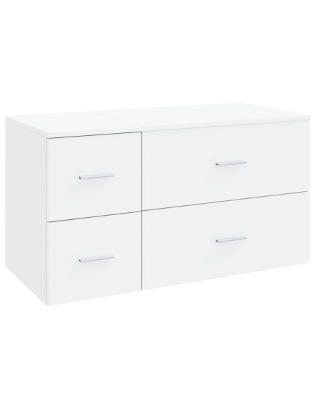 Set di mobili per il bagno 2 pz Bianco Legno ingegnerizzato