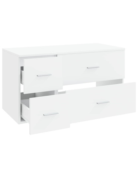 Set di mobili per il bagno 2 pz Bianco Legno ingegnerizzato