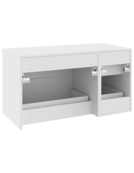Set di mobili per il bagno 2 pz Bianco Legno ingegnerizzato
