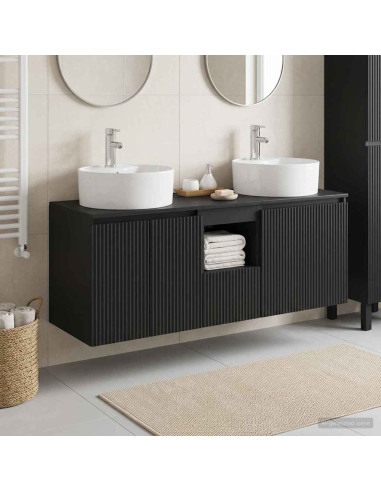 Set di Armadi da Bagno 3 pz Nero 49,5 x 44,5 x 65 cm