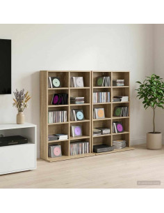 Mobile per CD 2 pz Rovere Sonoma 65 x 23,5 x 97,5 cm