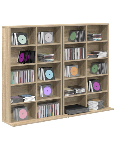 Mobile per CD 2 pz Rovere Sonoma 65 x 23,5 x 97,5 cm
