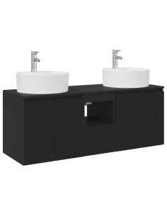 Set di Armadi da Bagno 3 pz Nero 49,5 x 44,5 x 65 cm 2